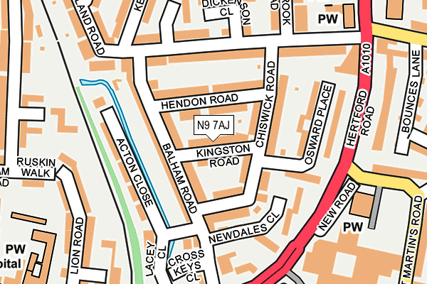 N9 7AJ map - OS OpenMap – Local (Ordnance Survey)