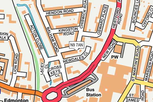 N9 7AN map - OS OpenMap – Local (Ordnance Survey)