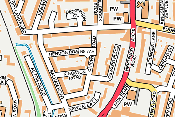 N9 7AR map - OS OpenMap – Local (Ordnance Survey)