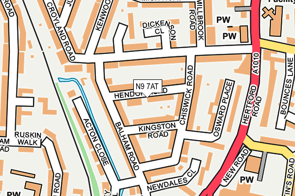 N9 7AT map - OS OpenMap – Local (Ordnance Survey)