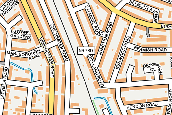 N9 7BD map - OS OpenMap – Local (Ordnance Survey)