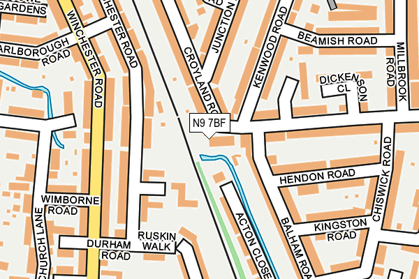 N9 7BF map - OS OpenMap – Local (Ordnance Survey)