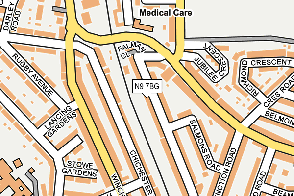 N9 7BG map - OS OpenMap – Local (Ordnance Survey)