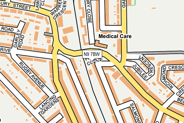 N9 7BW map - OS OpenMap – Local (Ordnance Survey)