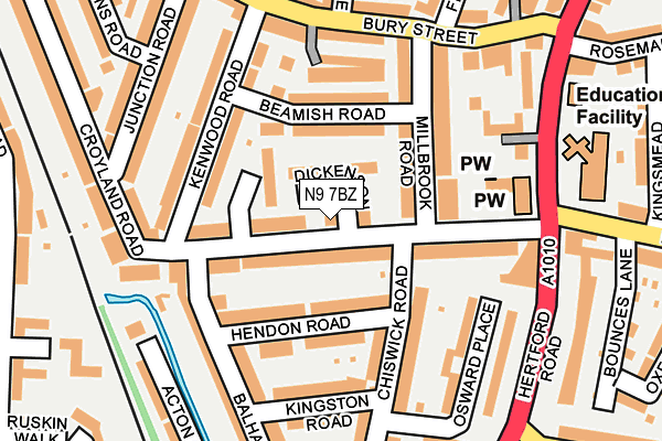 N9 7BZ map - OS OpenMap – Local (Ordnance Survey)
