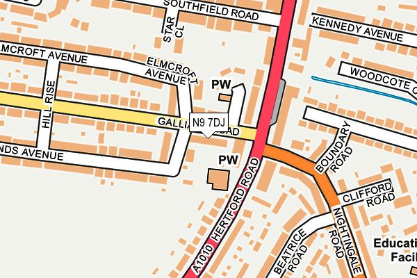 N9 7DJ map - OS OpenMap – Local (Ordnance Survey)