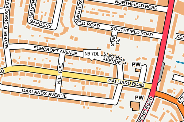 N9 7DL map - OS OpenMap – Local (Ordnance Survey)