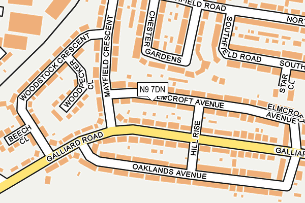 N9 7DN map - OS OpenMap – Local (Ordnance Survey)