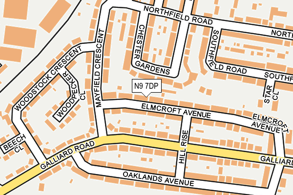 N9 7DP map - OS OpenMap – Local (Ordnance Survey)