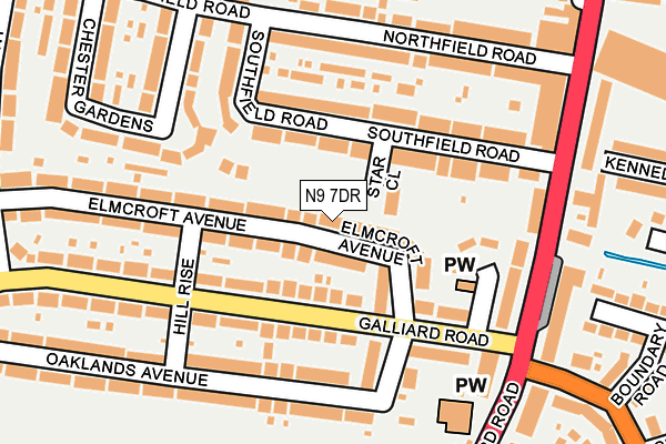 N9 7DR map - OS OpenMap – Local (Ordnance Survey)
