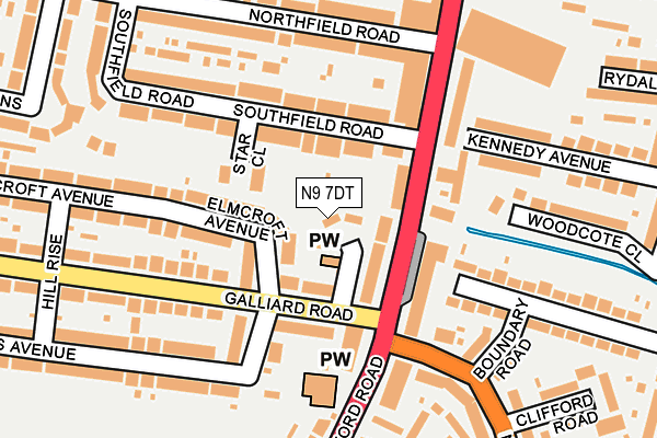 N9 7DT map - OS OpenMap – Local (Ordnance Survey)
