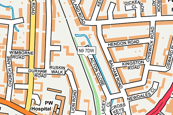 N9 7DW map - OS OpenMap – Local (Ordnance Survey)