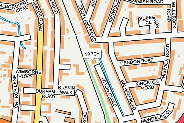 N9 7DY map - OS OpenMap – Local (Ordnance Survey)