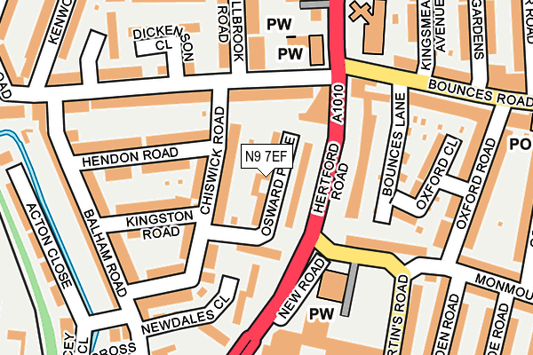 N9 7EF map - OS OpenMap – Local (Ordnance Survey)