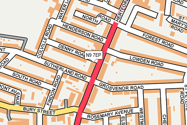 N9 7EP map - OS OpenMap – Local (Ordnance Survey)