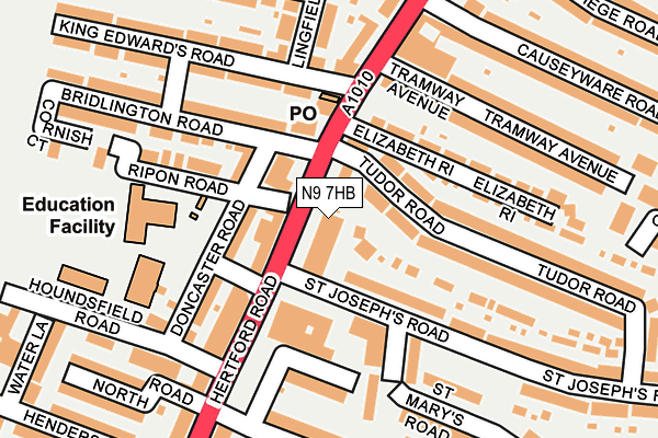 N9 7HB map - OS OpenMap – Local (Ordnance Survey)