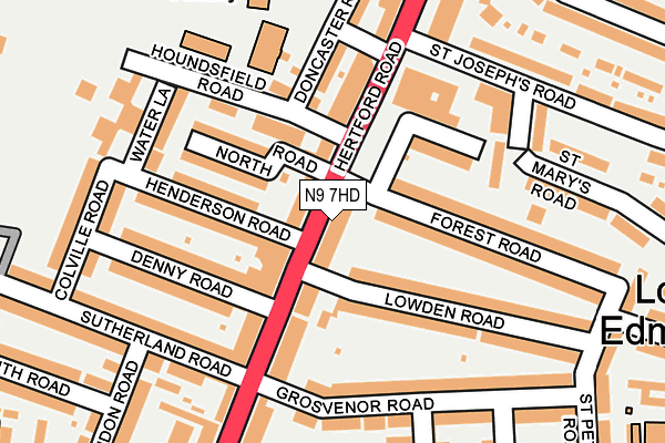 N9 7HD map - OS OpenMap – Local (Ordnance Survey)