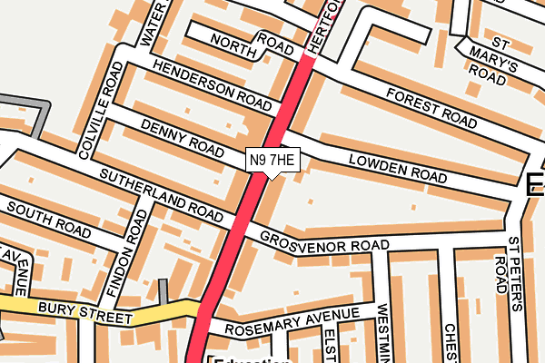 N9 7HE map - OS OpenMap – Local (Ordnance Survey)