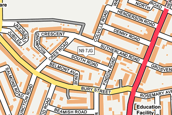 N9 7JG map - OS OpenMap – Local (Ordnance Survey)