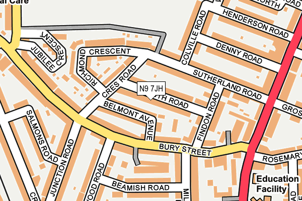 N9 7JH map - OS OpenMap – Local (Ordnance Survey)