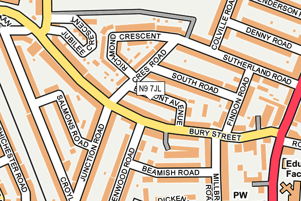 N9 7JL map - OS OpenMap – Local (Ordnance Survey)