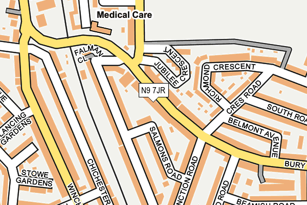 N9 7JR map - OS OpenMap – Local (Ordnance Survey)