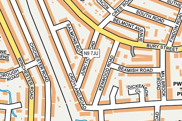 N9 7JU map - OS OpenMap – Local (Ordnance Survey)