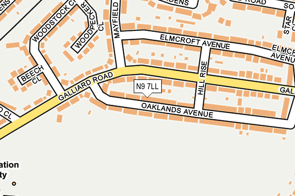 N9 7LL map - OS OpenMap – Local (Ordnance Survey)