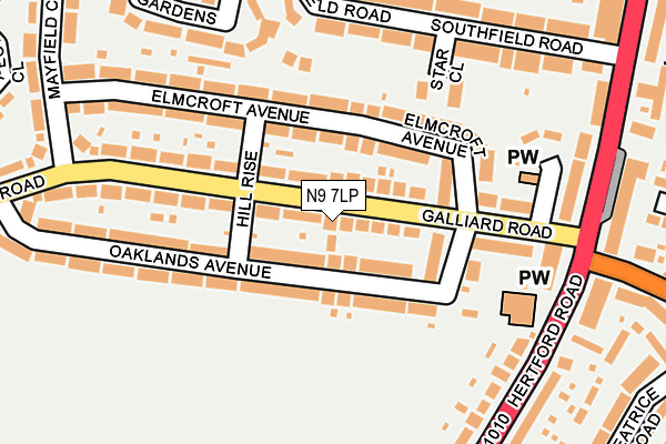N9 7LP map - OS OpenMap – Local (Ordnance Survey)