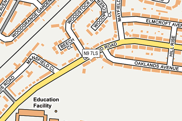 N9 7LS map - OS OpenMap – Local (Ordnance Survey)