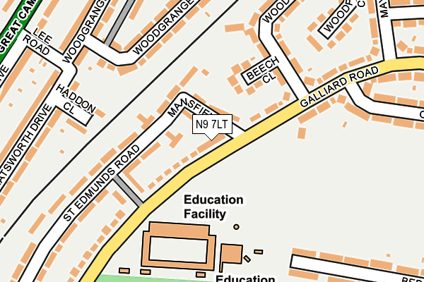 N9 7LT map - OS OpenMap – Local (Ordnance Survey)