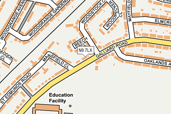 N9 7LX map - OS OpenMap – Local (Ordnance Survey)