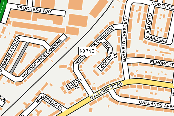 N9 7NE map - OS OpenMap – Local (Ordnance Survey)