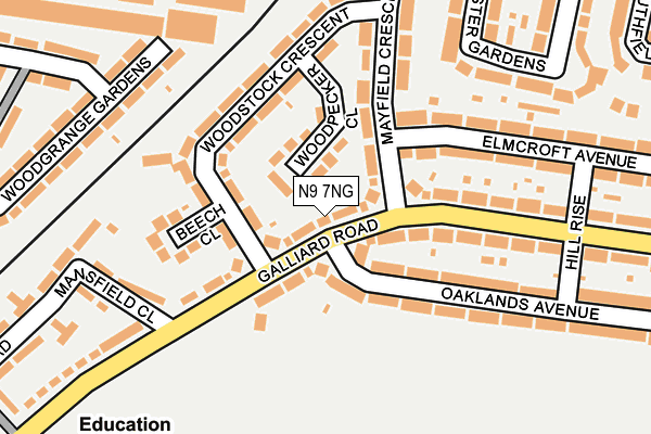 N9 7NG map - OS OpenMap – Local (Ordnance Survey)