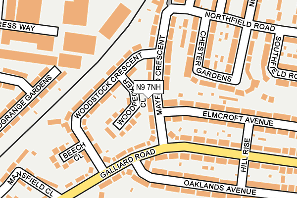 N9 7NH map - OS OpenMap – Local (Ordnance Survey)
