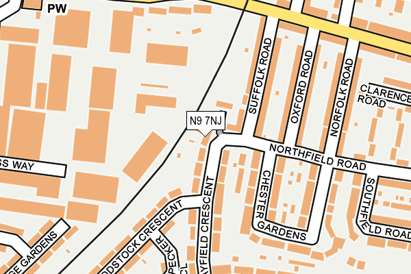 N9 7NJ map - OS OpenMap – Local (Ordnance Survey)