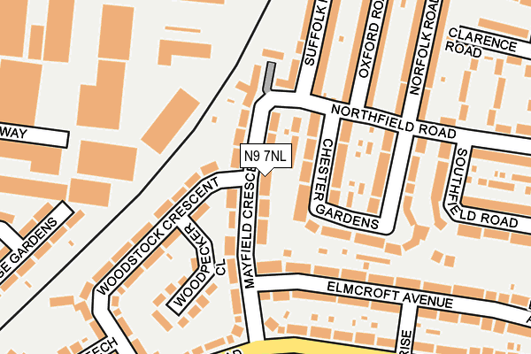 N9 7NL map - OS OpenMap – Local (Ordnance Survey)