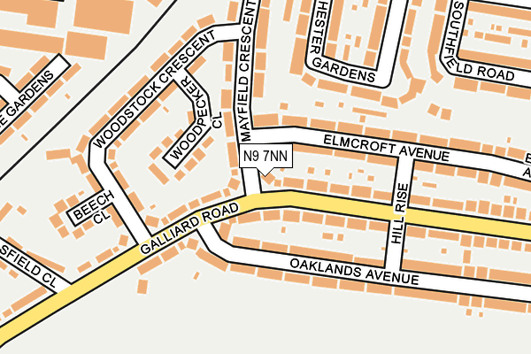 N9 7NN map - OS OpenMap – Local (Ordnance Survey)