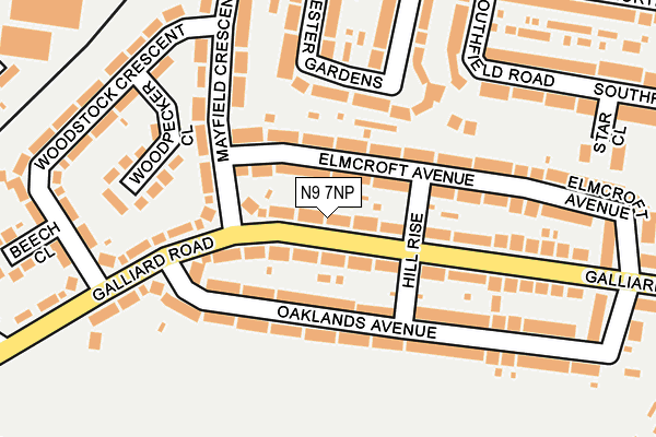 N9 7NP map - OS OpenMap – Local (Ordnance Survey)