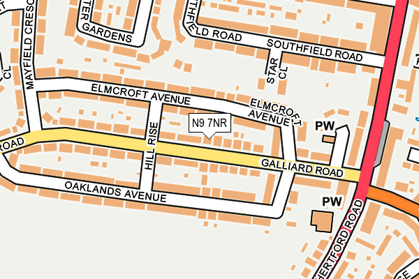 N9 7NR map - OS OpenMap – Local (Ordnance Survey)