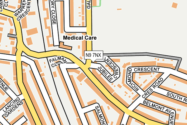 N9 7NX map - OS OpenMap – Local (Ordnance Survey)