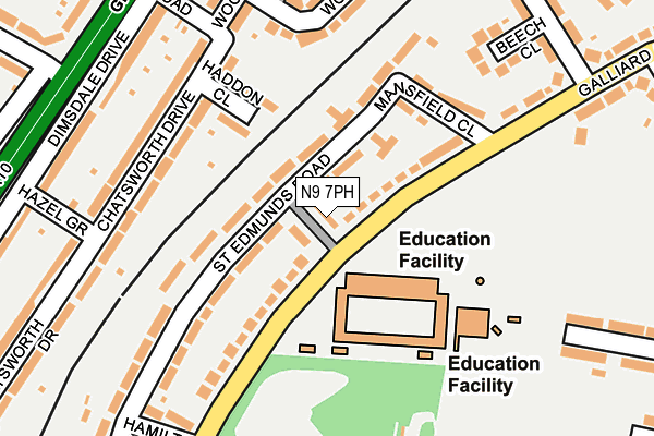 N9 7PH map - OS OpenMap – Local (Ordnance Survey)