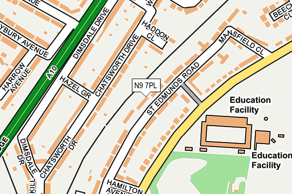 N9 7PL map - OS OpenMap – Local (Ordnance Survey)