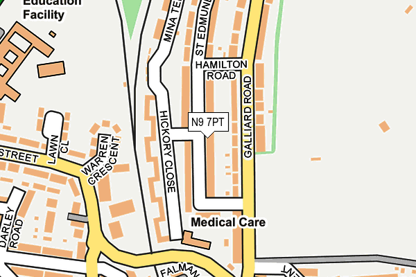 N9 7PT map - OS OpenMap – Local (Ordnance Survey)