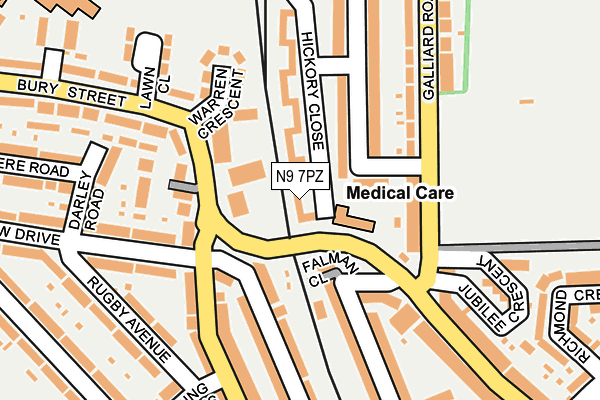 N9 7PZ map - OS OpenMap – Local (Ordnance Survey)