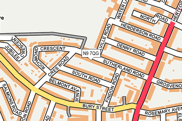 N9 7QG map - OS OpenMap – Local (Ordnance Survey)