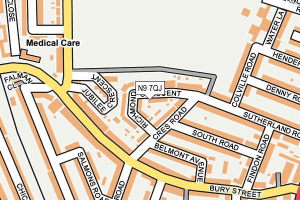 N9 7QJ map - OS OpenMap – Local (Ordnance Survey)