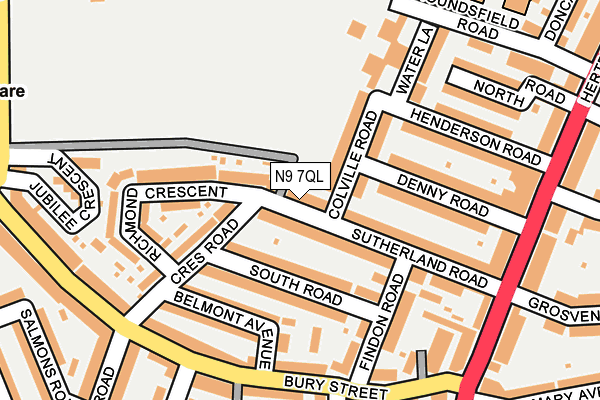 N9 7QL map - OS OpenMap – Local (Ordnance Survey)
