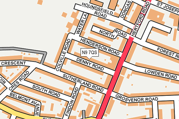 N9 7QS map - OS OpenMap – Local (Ordnance Survey)