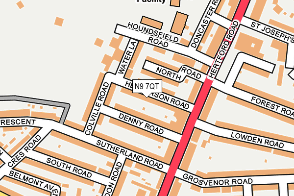 N9 7QT map - OS OpenMap – Local (Ordnance Survey)